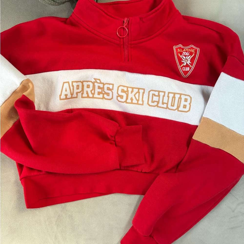 Chemistry Cropped Vibrant Red Pullover